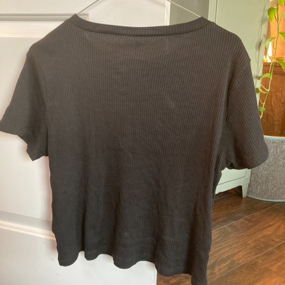 Black Ribbed Tee - Picture 2 of 2